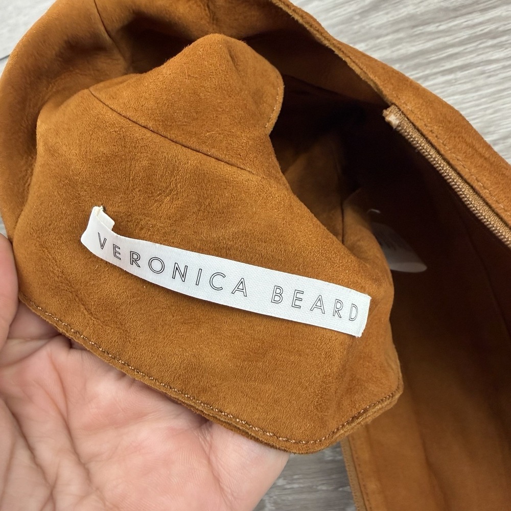 Veronica Beard Women's Lamb Leather Vala Dickey Brown Cognac One Size New Read - Picture 9 of 9